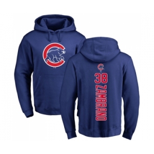 MLB Nike Chicago Cubs #38 Carlos Zambrano Royal Blue Backer Pullover Hoodie