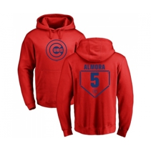 MLB Nike Chicago Cubs #5 Albert Almora Jr Red RBI Pullover Hoodie