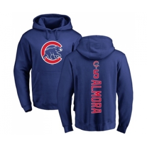MLB Nike Chicago Cubs #5 Albert Almora Jr Royal Blue Backer Pullover Hoodie