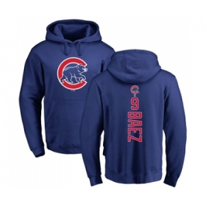 MLB Nike Chicago Cubs #9 Javier Baez Royal Blue Backer Pullover Hoodie