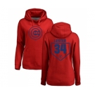 MLB Women's Nike Chicago Cubs #34 Jon Lester Red RBI Pullover Hoodie