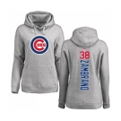 MLB Women's Nike Chicago Cubs #38 Carlos Zambrano Ash Backer Pullover Hoodie