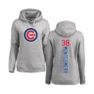 MLB Women's Nike Chicago Cubs #38 Mike Montgomery Ash Backer Pullover Hoodie