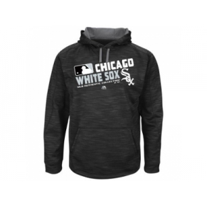 Men's Chicago White Sox Big & Tall On-Field Black Team Choice Streak Therma Base Fleece Hoodie
