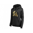 Women's Miami Marlins Gold Collection Pullover Hoodie Black