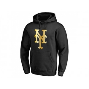 New York Mets Gold Collection Pullover Hoodie Black