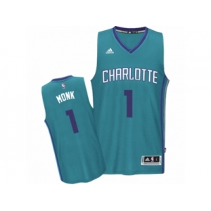 Men Adidas Charlotte Hornets #1 Malik Monk Authentic Light Blue Road NBA Jersey