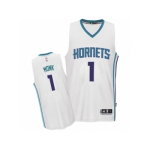 Men Adidas Charlotte Hornets #1 Malik Monk Swingman White Home NBA Jersey