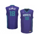 Men's Adidas Charlotte Hornets #18 Miles Plumlee Authentic Purple Alternate NBA Jersey