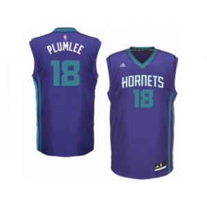 Men's Adidas Charlotte Hornets #18 Miles Plumlee Authentic Purple Alternate NBA Jersey