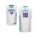 Men's Adidas Charlotte Hornets #18 Miles Plumlee Authentic White Home NBA Jersey