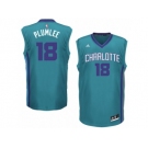 Men's Adidas Charlotte Hornets #18 Miles Plumlee Swingman Light Blue Road NBA Jersey