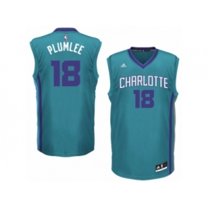 Men's Adidas Charlotte Hornets #18 Miles Plumlee Swingman Light Blue Road NBA Jersey