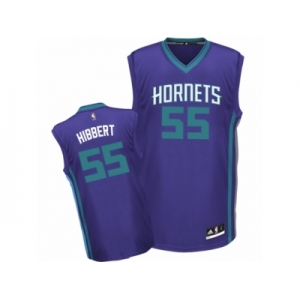 Men's Adidas Charlotte Hornets #55 Roy Hibbert Swingman Purple Alternate NBA Jersey