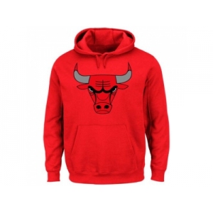 Chicago Bulls Majestic Current Logo Tech Patch Red Pullover Hoodie