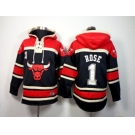 NBA chicago bulls #1 rose red-black jersey[pullover hooded sweatshirt]