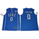 Duke Blue Devils #0 Jayson Tatum Blue Basketball Elite Stitched NCAA Jersey