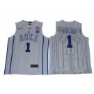 Duke Blue Devils #1 Harry Giles White Basketball Elite Stitched NCAA Jersey