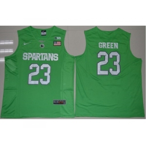 Michigan State Spartans #23 Draymond Green Apple Green Authentic Basketball Stitched NCAA Jersey