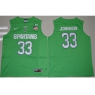 Michigan State Spartans #33 Magic Johnson Apple Green Authentic Basketball Stitched NCAA Jersey