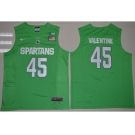 Michigan State Spartans #45 Denzel Valentine Apple Green Authentic Basketball Stitched NCAA Jersey