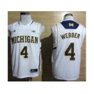 Michigan Wolverines Chirs Webber #4 Basketball Authentic Jerseys White