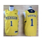 Michigan Wolverines Glenn Robinson III #1 Basketball Authentic Yellow