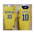 Michigan Wolverines Tim Hardaway Jr #10 Basketball Authentic Jerseys Yellow