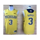 Michigan Wolverines Trey Burke #3 Big 10 Patch Basketball Authentic Yellow