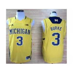 Michigan Wolverines Trey Burke #3 Big 10 Patch Basketball Authentic Yellow