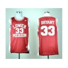 NBA NCAA Lower Merion High School Kobe Bryant #33 Red Throwback Jersey