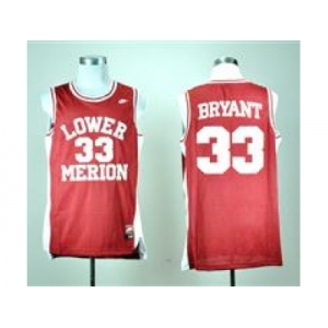 NBA NCAA Lower Merion High School Kobe Bryant #33 Red Throwback Jersey