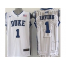 NCAA Duke Blue Devils #1 Irving White Basketball Jersey