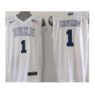 NCAA Duke Blue Devils #1 Irving White Basketball Jerseys