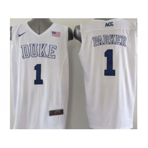 NCAA Duke Blue Devils #1 Jabari Parker White Basketball Stitched Jerseys