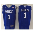 NCAA Duke Blue Devils #1 Jabari Parker blue Stitched Jerseys(Parker)