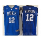 NCAA Duke Blue Devils #12 Justise Winslow Royal Blue Basketball Stitched Jerseys