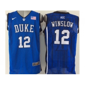 NCAA Duke Blue Devils #12 Justise Winslow Royal Blue Basketball Stitched Jerseys