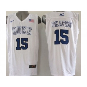 NCAA Duke Blue Devils #15 Okafor White Basketball Stitched Jerseys