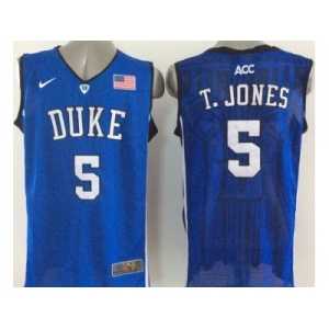 NCAA Duke Blue Devils #5 Tyus Jones Royal Blue Basketball Stitched Jerseys