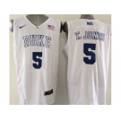 NCAA Duke Blue Devils #5 Tyus Jones Royal white Basketball Stitched Jerseys