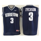 NCAA Georgetown Hoyas #3 Iverson Blue Basketball Stitched Jerseys