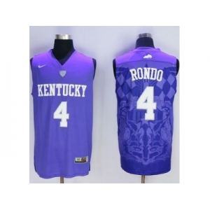 NCAA Kentucky Wildcats #4 Rajon Rondo Blue Basketball Stitched Jersey