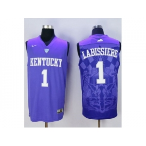 NCAA Men Kentucky Wildcats #1 Skal Labissiere Blue Basketball Stitched Jersey