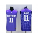 NCAA Men Kentucky Wildcats #11 John Wall Blue Basketball Stitched Jersey