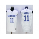 NCAA Men Kentucky Wildcats #11 John Wall White Basketball Stitched Jersey