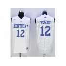 NCAA Men Kentucky Wildcats #12 Karl-Anthony Towns White Basketball Stitched Jersey