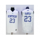 NCAA Men Kentucky Wildcats #23 Anthony Davis White Basketball Stitched Jersey