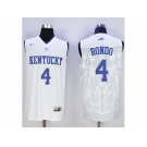 NCAA Men Kentucky Wildcats #4 Rajon Rondo White Basketball Stitched Jersey