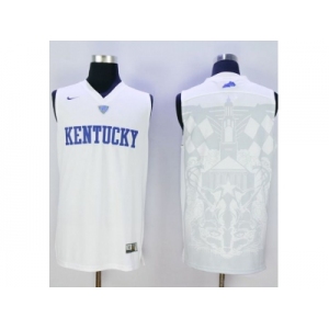 NCAA Men Kentucky Wildcats Blank White Basketball Stitched Jersey